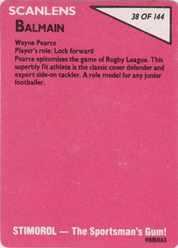 1988 Scanlens #38 Wayne Pearce Back